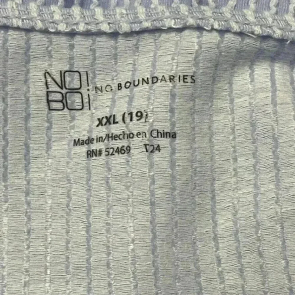 No Boundaries Junior Miss Light Blue Peasant Babydoll Ribbed Dress Size 2XL (19) - Picture 9 of 10